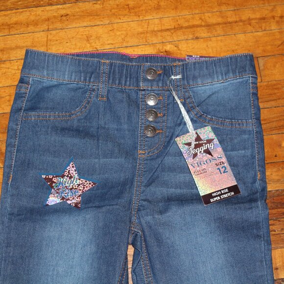 - Vigoss Size 12 High Rise Super Stretch Blue Jeggings - Picture 3 of 4